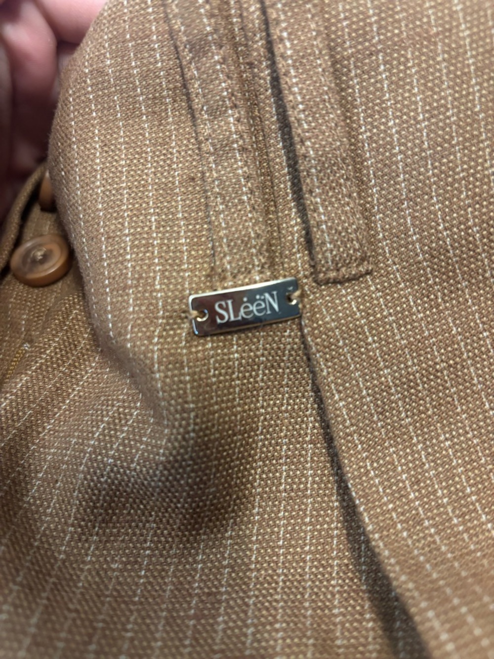 Sloane & Co. Brown Pinstripe Vest and Wide-Leg Pants - Picture 6 of 7